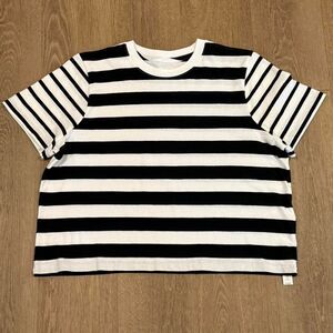Madewell striped cropped boxy fit tee Size S NWT